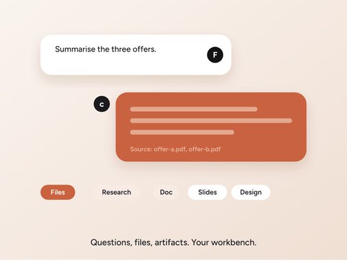 Chat with files, research and artifacts