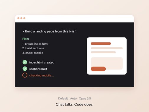 Claude Code building a landing page