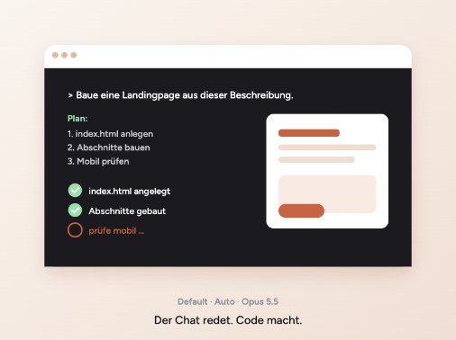 Claude Code baut eine Landingpage