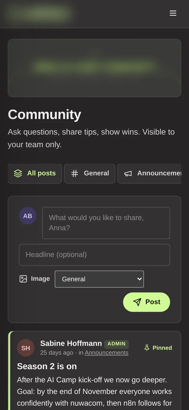 Community on a smartphone
